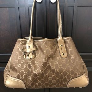 Gucci brown and gold handbag